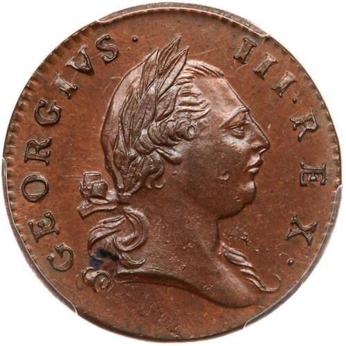 1773 Virginia Halfpenny. Period after "GEORGIVS"