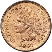 1864 Indian Head 1C. Bronze, with L