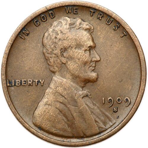 1909-S Lincoln 1C. VDB
