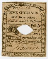 Massachusetts. Dec. 1, 1779. 5 Shillings, 4 Pence