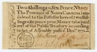 North Carolina. Dec. 1771. Two Shillings, Six Pence