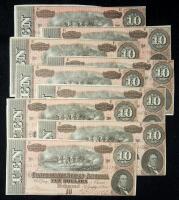 Ten Consecutive T68 1864 $10 notes