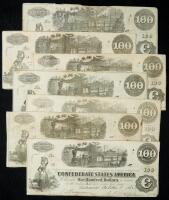 Seven Train 1862 $100 CSA Notes.