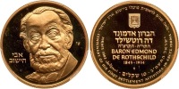 Baron Edmond de Rothschild, 34th Anniversary of Independence Gold Coin. PCGS graded PF68 Deep Cameo