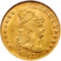 1802, 2 over 1. Centered Overdate. BD-2, Rarity-4+