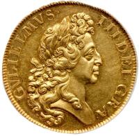 Great Britain. 'Fine Work' Five Guineas, 1701