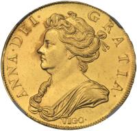 Great Britain. "VIGO" Five Guineas, 1703