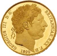 Great Britain. Pattern Five Pounds, 1820 LX