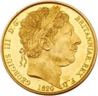 Great Britain. Pattern Five Pounds, 1820, LX