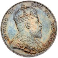 Straits Settlements. Silver Matte Proof Dollar, 1903 Bombay Mint