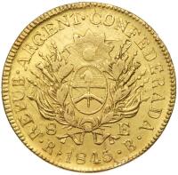 Argentina-Republic. 8 Escudos, 1845-RB (La Rioja)