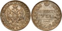 Russia. Rouble, 1843-SPB ACh. PCGS graded MS63