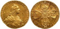 Russia. 10 Roubles, 1767/6-SPB. PCGS graded AU53