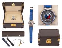 Important 10th Anniversary Men's Louis Vuitton Spin Time Air Automatic Watch in 18K White Gold with Large Watch Case and