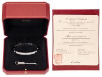 The Second Cartier Love Bangle Bracelet in 18K White Gold and 10 Diamonds in Original Cartier Box, Outer Box and Certifi