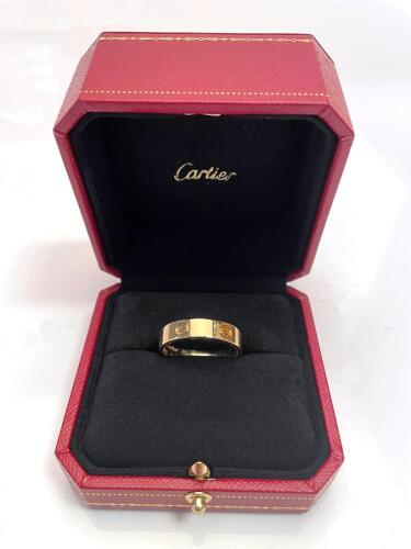 Cartier 18K Yellow Gold Love Ring in MINT Condition with Original Ring Box and Outer Box