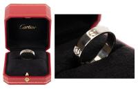 Cartier Love Ring, 18K White Gold, Near To Mint Condition as is Original Cartier Ring Box and Outer Box. With Cartier CO