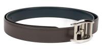 Men's Cartier Belt, Mint, Unused with Very Appealing Cartier Buckle Reversible Leather: Taupe on One Side, Steel Grey th