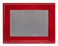 Gentleman's Cartier Dresser Tray of Premium Lacquered Wood, Inset with Mirror Etched in Repeated Cartier Logos. Mint in