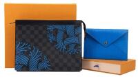 Louis Vuitton Blue Damier Graphite Bag in Mint, Unused Condition. With Original Draw String Bad and Original Gift Box.