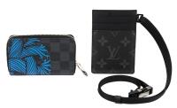 Louis Vuitton: Two Styles of Credit Card Holders, Both Mint in Box with One Designed for Travel, One Blue Damier Graphit