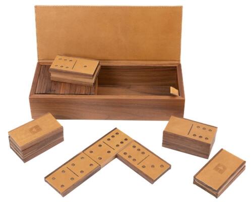 Armani Casa, Hero Domino Set in Mint Condition 28 Tiles in Custom Wood and Leather Box