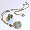 Beautiful Pairing of Jade; 14K Yellow Gold Pendant and Chain with Matching Ring also in 14K Yellow Gold