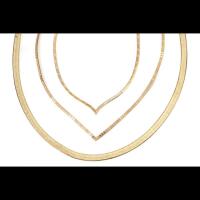 Three Ladies 14K Yellow Gold Italian Necklaces all Impressive in their Lengths