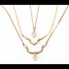 Ladies Necklaces, Two in 14K Yellow Gold and One in 18K Yellow Gold, All Having Diamonds and Two with Pearls.