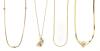 Four 14K Yellow Gold Necklaces, Two with Pearls