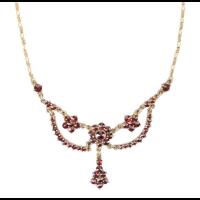 Extremely Appealing, Antique Gilt Silver and Garnet Necklace