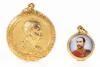 Two 18K Yellow Gold Pendants. Both Commemorating Rama V, King Chulalongkorn of Siam.