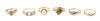 Collection of 5 14K Yellow Gold Rings and One in 10K with Accent Diamonds, Pearls and Opals.