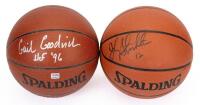Two Terrific Basketballs Signed: "Gail Goodrich HOF '96" and "John Stockton #12". Both Outstanding Hall of Famers