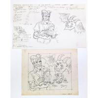Robert Williams. "Reason for Being" Two Pencil Sketches One Complete & Signed