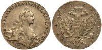 Russia. Rouble, 1766-SPB ASh. About Unc Detail (Cleaned)