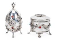 Russian Imperial Silver Hunting Egg and Trinket Box