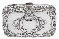 Sterling Silver Cigarette Case with Intricate Floral Scrollwork