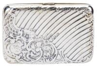 800 Sterling Cigarette Case with Repouss&Atilde;&copy; Floral Scrollwork and Monogram