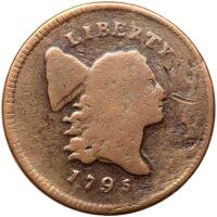 1795 Liberty Cap 1/2C. Pln Edge, Punct Date