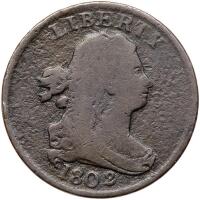 1802/0 Bust 1/2C. Reverse of 1802