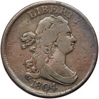 1804 Bust 1/2C. Crosslet 4, Stemless