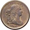 1806 Bust 1/2C. Sm 6, Stemless