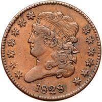 1828 Classic Head 1/2C. 13 Stars
