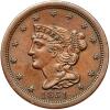 1851 Coronet Head 1/2C