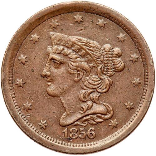 1856 Coronet Head 1/2C