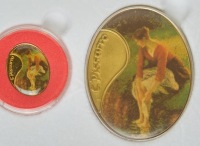 Pissarro "Woman Bathing her Feet in a Brook" Oval Colored Gold and Silver State Medals