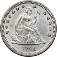 1891 Liberty Seated 25C