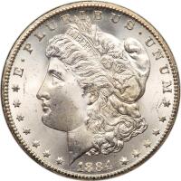 1884-CC Morgan $1 NGC MS64