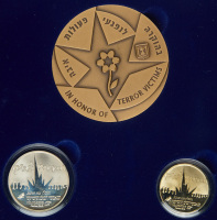 "In Honor of Terror Victims" Set of Gold, Silver and Bronze State Medals.